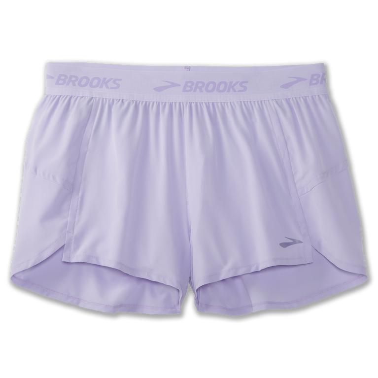 Brooks Chaser 3 - Womens Running Shorts - Violet Dash Stripe/Lavender Purple (63758VTHX)